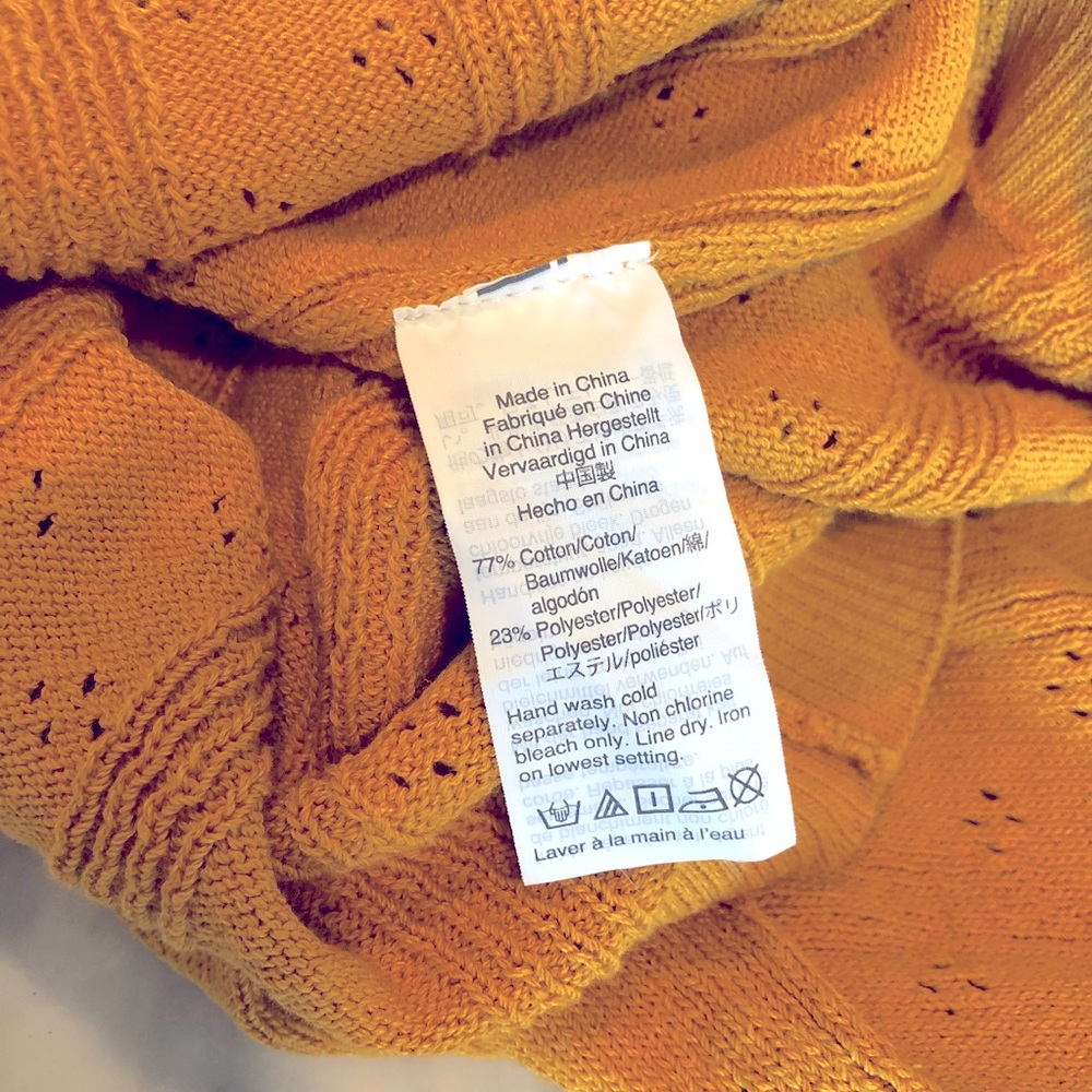 MADEWELL Pointelle Willford Sweater Tee Mustard Color Size XSmall - Picture 9 of 12